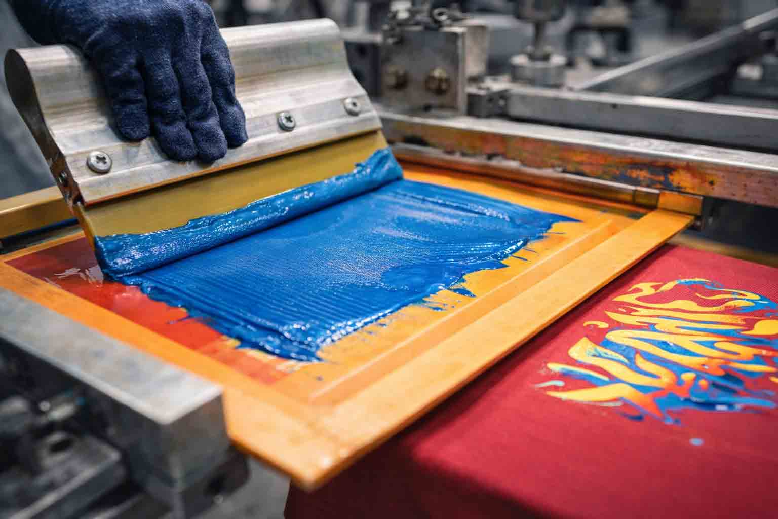 zeefdruk detail inkt rakel tshirt