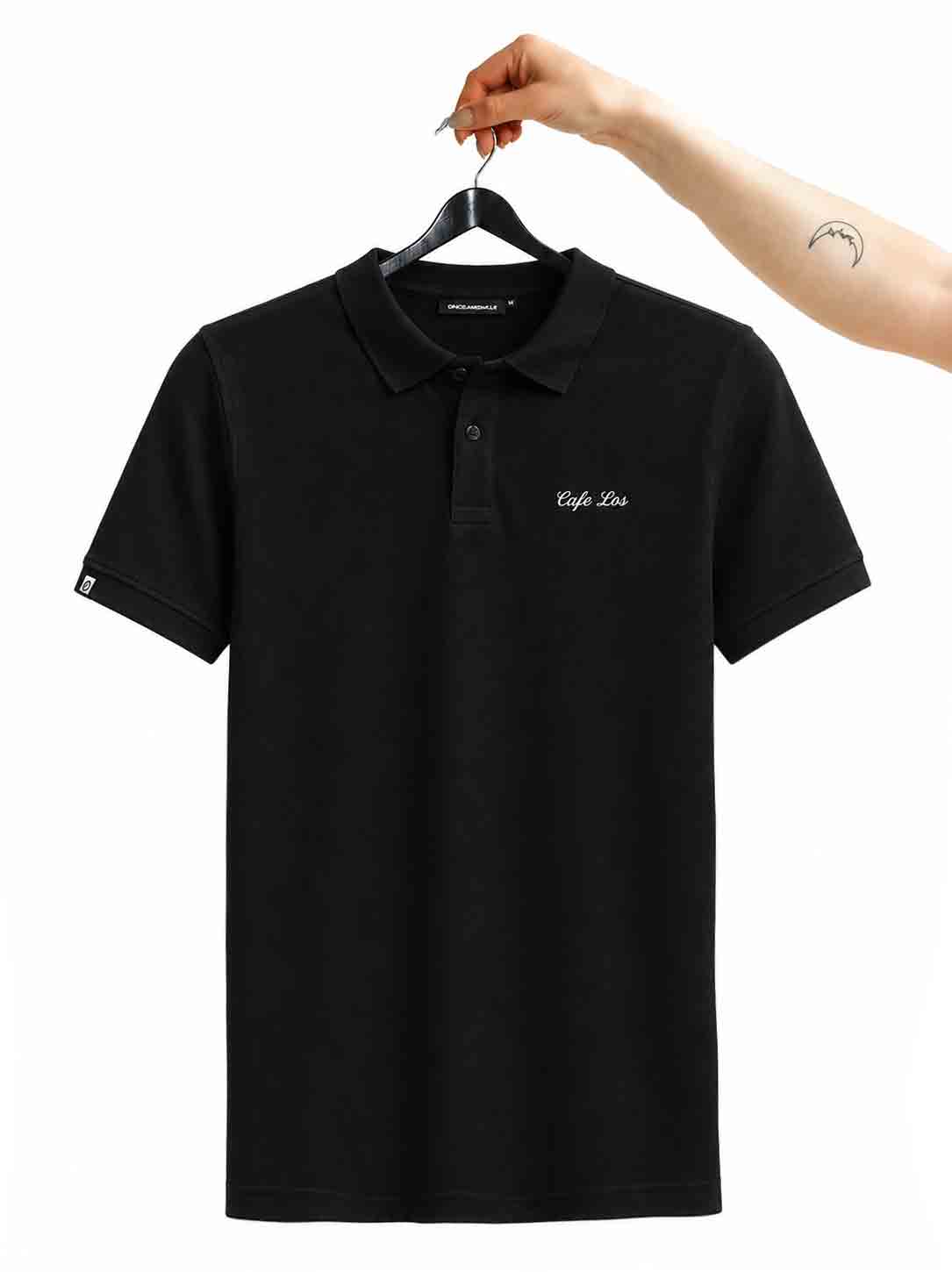 zwarte polo horeca met borduring