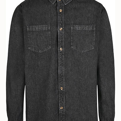 Build Your Brand BY152 Hemden in Black Washed