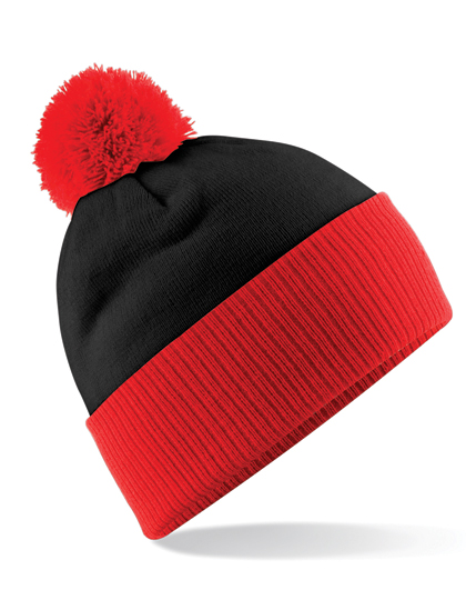 Beechfield CB451 Mutsen in Black / Bright Red