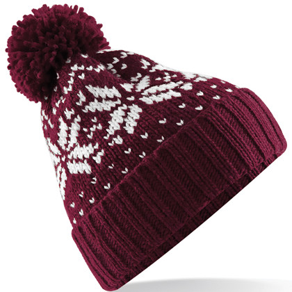Beechfield CB456 Mutsen in Burgundy / White