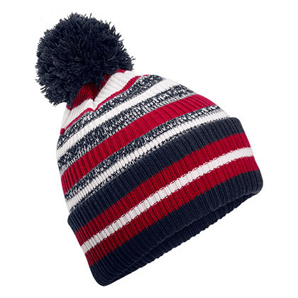 Beechfield CB474R Mutsen in French Navy / Classic Red / White