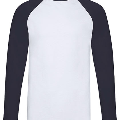 Fruit of the Loom F296 T-shirts in White / Deep Navy