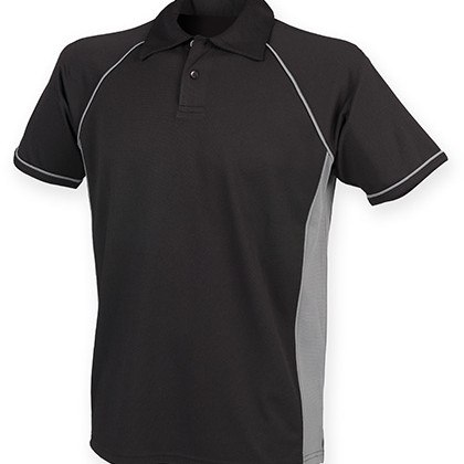 Finden+Hales FH370 Poloshirts in Black / Gunmetal Grey / Gunmetal Grey