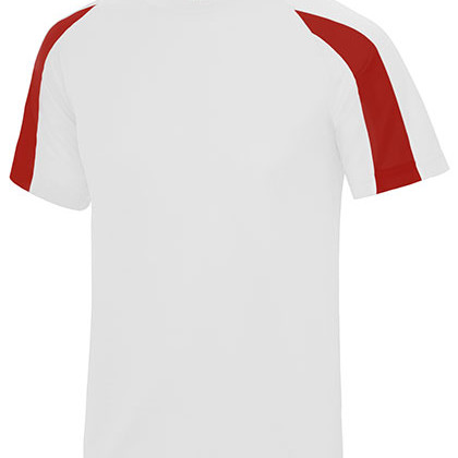 Just Cool JC003J T-shirts in Arctic White / Fire Red