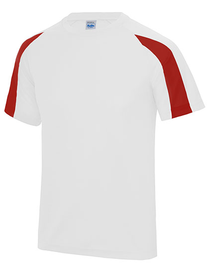 Just Cool JC003J T-shirts in Arctic White / Fire Red