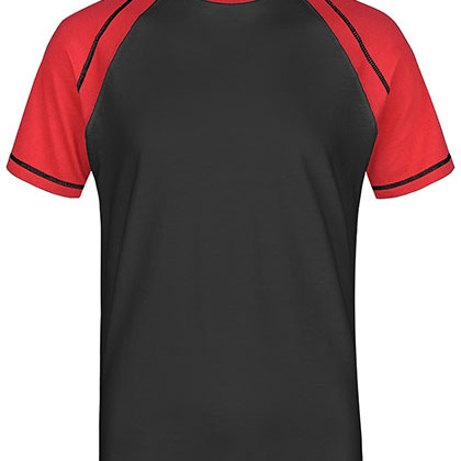 Daiber JN010 T-shirts in Black / Red