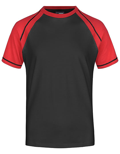 Daiber JN010 T-shirts in Black / Red