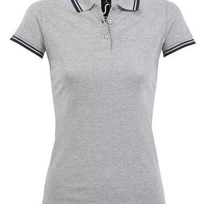 SOL´S L586 Poloshirts in Grey Melange / Navy