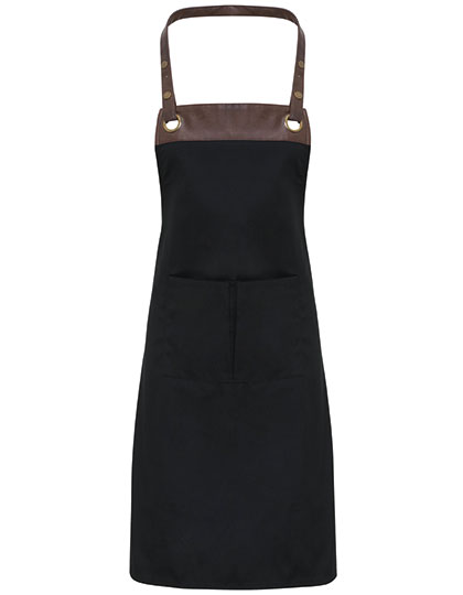 Premier Workwear PW123 Schorten in Black (ca. Pantone Black C) / Brown (ca. Pantone 4975C)