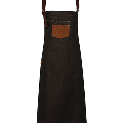 Premier Workwear PW136 Schorten in Black (ca. Pantone Black C) / Tan Denim (ca. Pantone 146C)