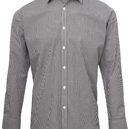 Premier Workwear PW220 Hemden in Black (ca. Pantone Black C) / White