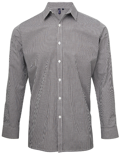 Premier Workwear PW220 Hemden in Black (ca. Pantone Black C) / White