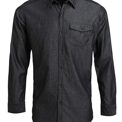 Premier Workwear PW222 Hemden in Black Denim (ca. Pantone 433C)