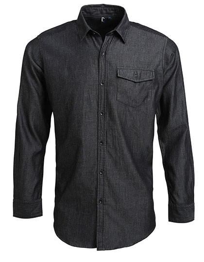 Premier Workwear PW222 Hemden in Black Denim (ca. Pantone 433C)