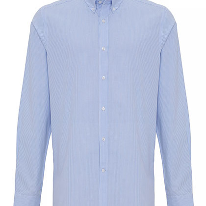 Premier Workwear PW238 Hemden in White / Oxford Blue (ca. Pantone 7453C)
