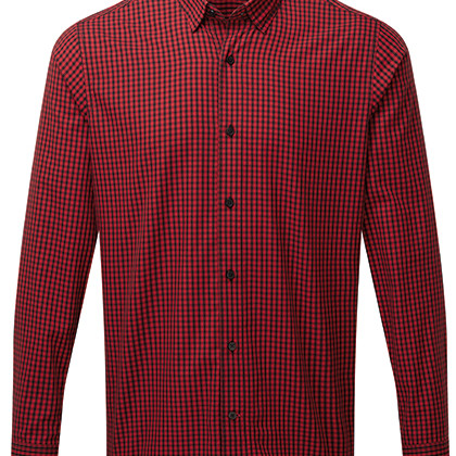 Premier Workwear PW252 Hemden in Black (ca. Pantone Black C) / Red (ca. Pantone 201C)