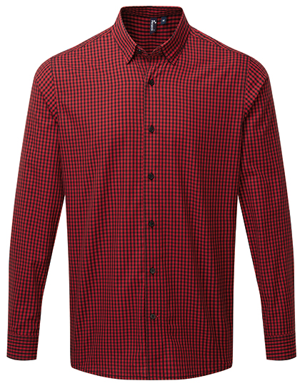 Premier Workwear PW252 Hemden in Black (ca. Pantone Black C) / Red (ca. Pantone 201C)